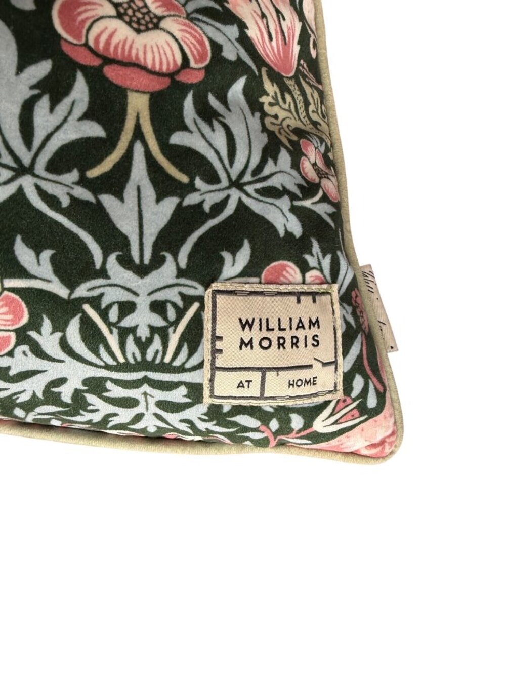 William Morris Strawberry Thief Decorative Throw Pillow 18x18 Inches With Floral - Picture 4 of 7